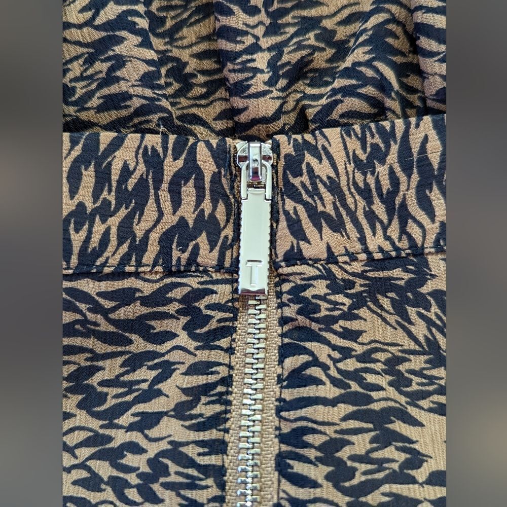 Ted Baker Animal Tiger Print Ruffle Skirt 6 Boho Glam Rock Whimsigoth Rebel Punk - Picture 13 of 15